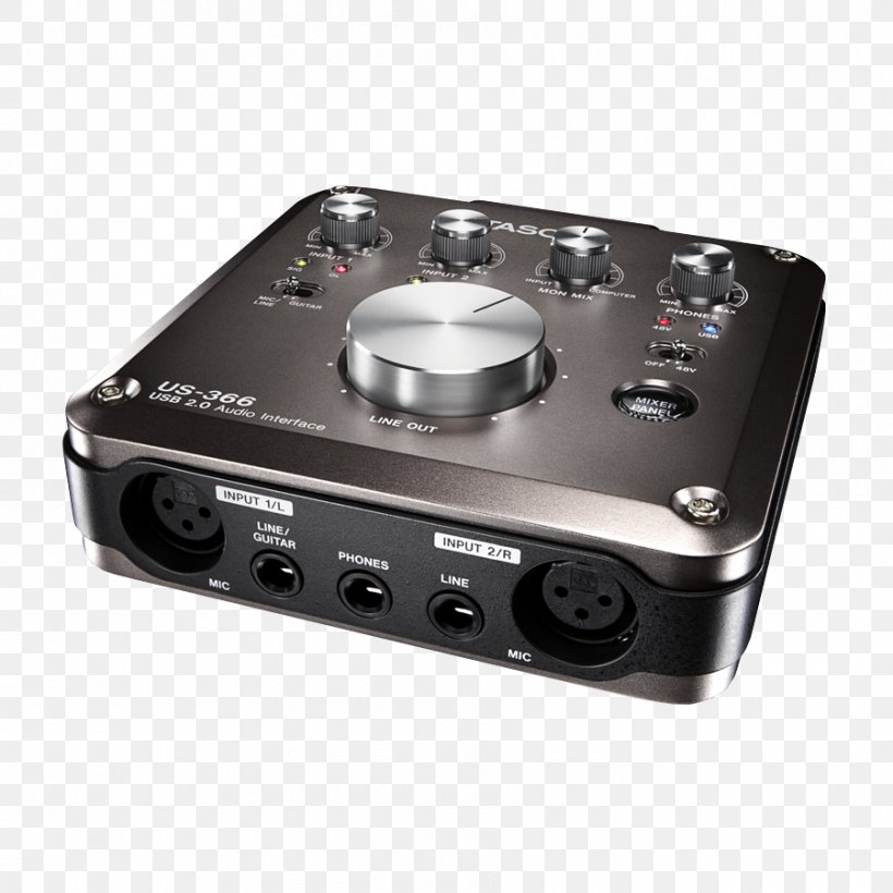 Microphone Tascam US-366 Audio Mixers, PNG, 900x900px, Microphone, Analogtodigital Converter, Audio, Audio Equipment, Audio Mixers Download Free