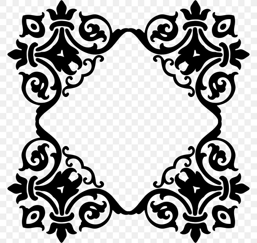 Picture Frames Clip Art, PNG, 774x774px, Picture Frames, Artwork, Black, Black And White, Damask Download Free