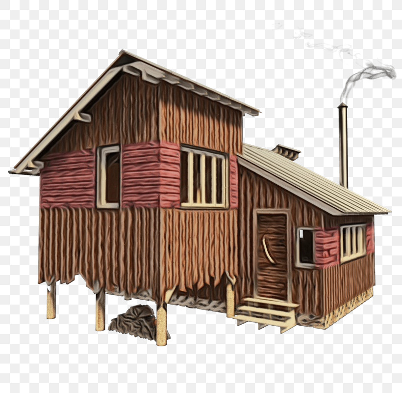 Shed House Building Log Cabin Shack, PNG, 800x800px, Watercolor, Building, Home, House, Hut Download Free