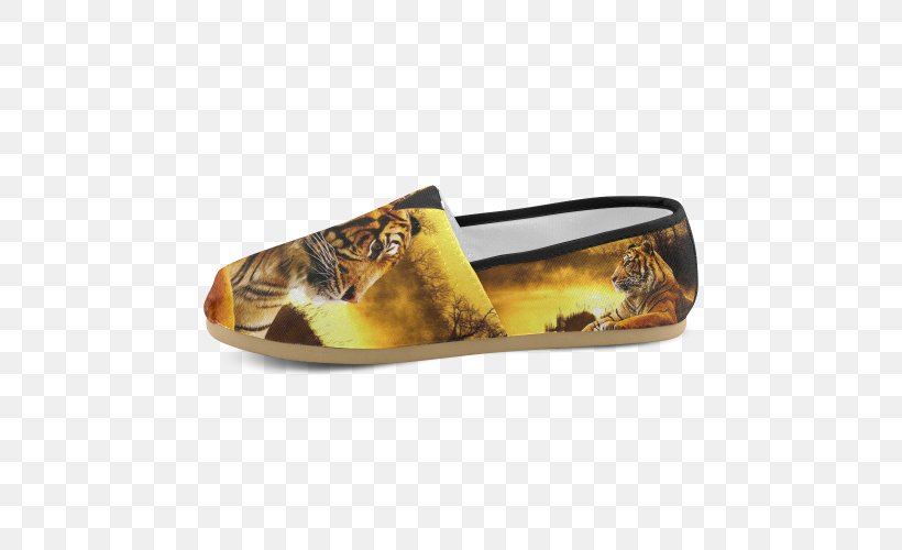 Tiger Slip-on Shoe Tote Bag Sunset, PNG, 500x500px, Tiger, Bag, Carpet, Footwear, Outdoor Shoe Download Free