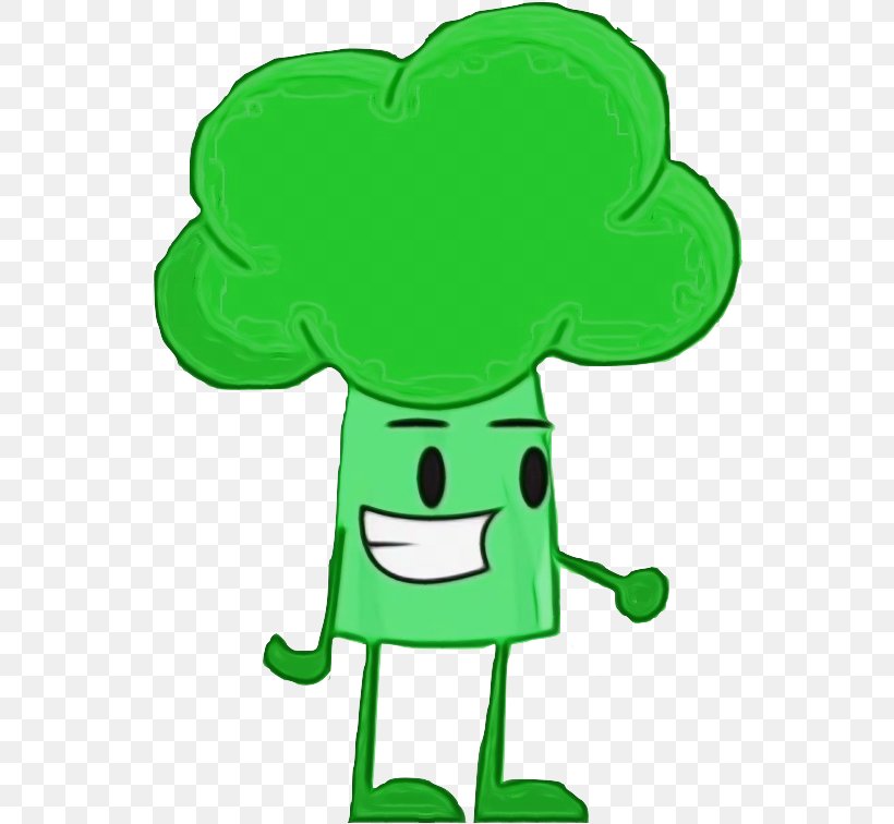 Green Cartoon Clip Art Fictional Character Broccoli, PNG, 542x756px, Watercolor, Broccoli, Cartoon, Fictional Character, Green Download Free