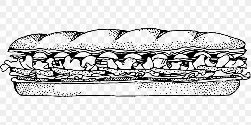 Submarine Sandwich Cheese Sandwich Cheeseburger Baguette Hamburger, PNG, 1920x960px, Submarine Sandwich, Baguette, Black And White, Body Jewelry, Bread Download Free