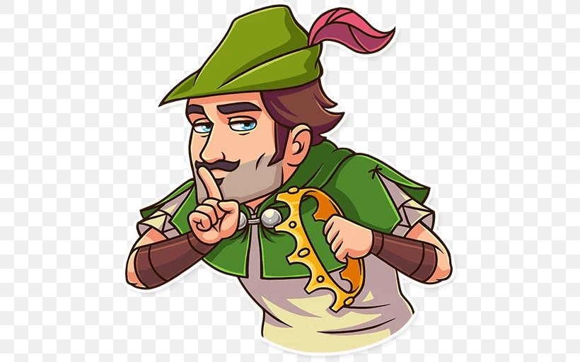 Robin Hood Telegram Sticker YouTube Clip Art, PNG, 512x512px, Robin Hood, Art, Christmas, Emoji, Fictional Character Download Free