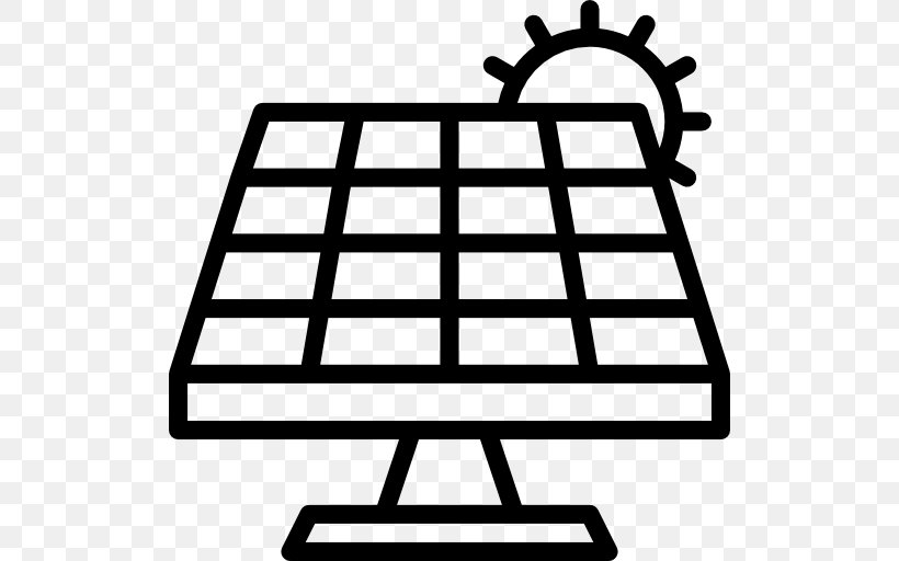 Solar Power Solar Energy Renewable Energy Energy Conservation Solar Panels, PNG, 512x512px, Solar Power, Area, Black And White, Building, Business Download Free