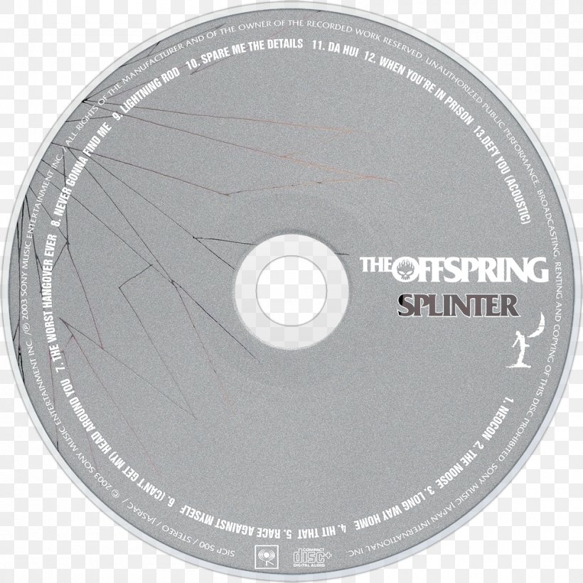 Compact Disc Splinter The Offspring Greatest Hits, PNG, 1000x1000px, Compact Disc, Album, Computer Hardware, Greatest Hits, Hardware Download Free