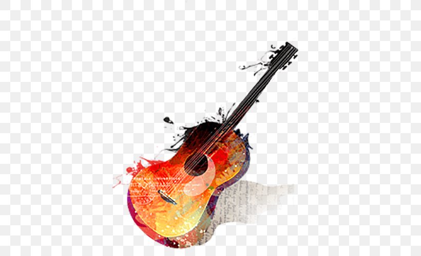 Guitar Musical Instrument, PNG, 500x500px, Watercolor, Cartoon, Flower, Frame, Heart Download Free