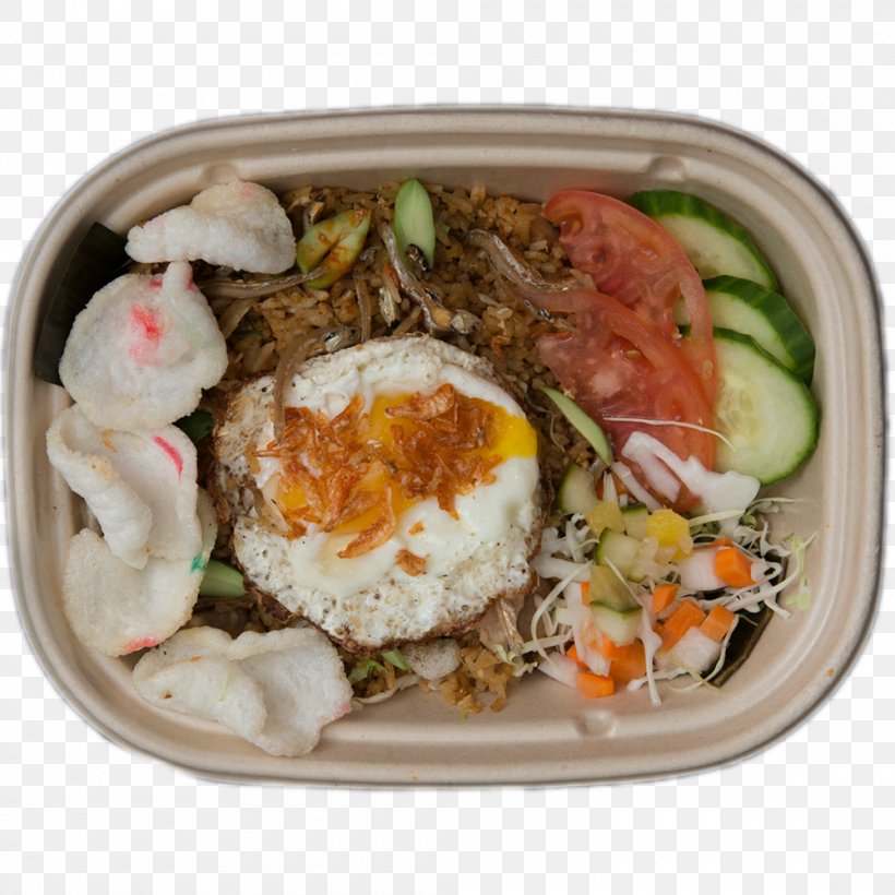 Nasi Goreng Cooked Rice Fried Rice Indonesian Cuisine Asian Cuisine, PNG, 1000x1000px, Nasi Goreng, Asian Cuisine, Bento, Chicken As Food, Comfort Food Download Free