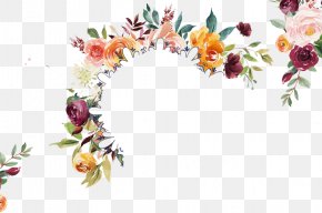 Painting - Watercolor: Flowers Borders And Frames Watercolor Painting Clip Art PNG