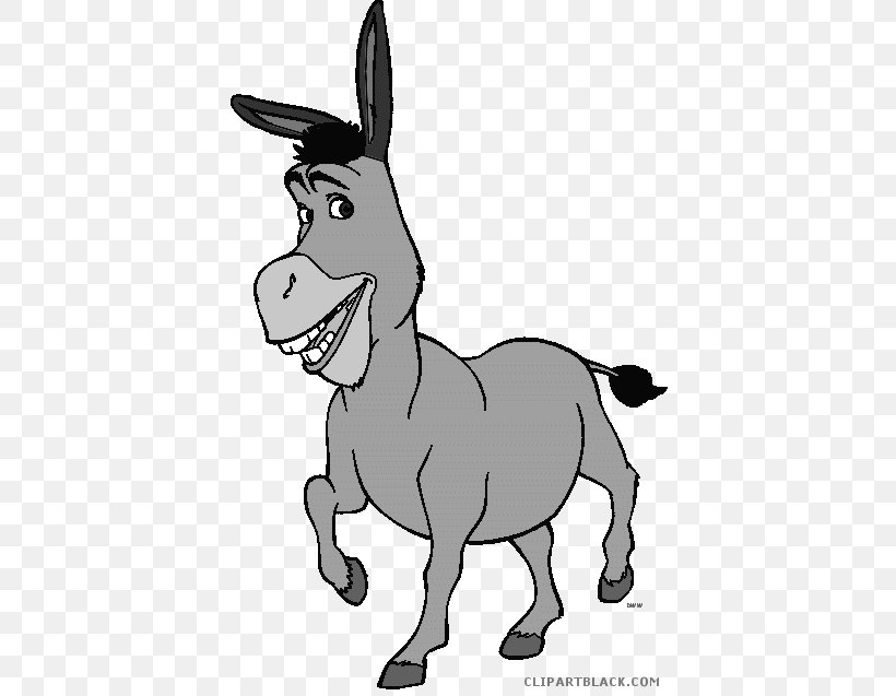 Donkey Shrek The Musical Princess Fiona Clip Art, PNG, 406x637px, Donkey, Animal Figure, Black And White, Bridle, Camel Like Mammal Download Free
