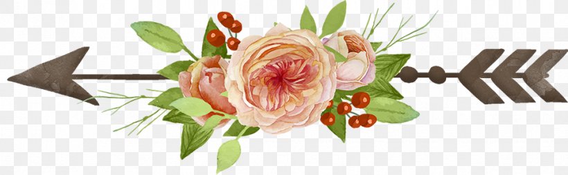 Garden Roses Drawing Clip Art, PNG, 969x300px, Garden Roses, Bow And Arrow, Cut Flowers, Drawing, Feather Download Free
