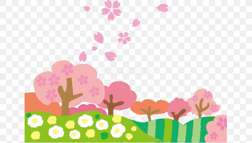 Spring Cherry Blossom Image Hanami Illustration, PNG, 660x467px, Spring, Autumn, Blossom, Border, Branch Download Free