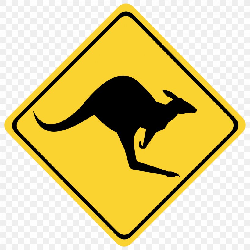 Australia Warning Sign Kangaroo Traffic Sign Clip Art, PNG, 2080x2080px, Australia, Area, Brand, Grass, Kangaroo Download Free