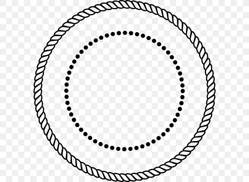 Rope Circle Clip Art, PNG, 600x600px, Rope, Area, Black, Black And White, Drawing Download Free