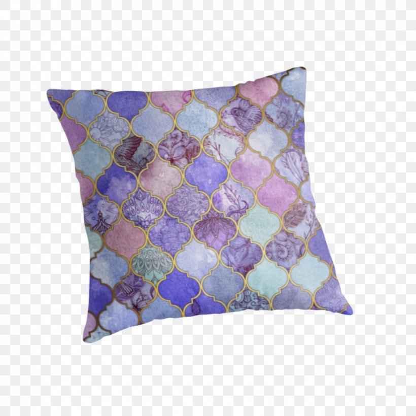 Throw Pillows Cushion Purple Tile Pattern, PNG, 875x875px, Throw Pillows, Apple, Ceramic, Cushion, Ipad Pro Download Free