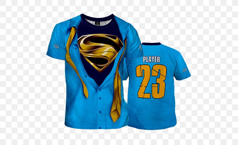 Sports Fan Jersey T-shirt Art Superman, PNG, 500x500px, Sports Fan Jersey, Active Shirt, Art, Blue, Brand Download Free