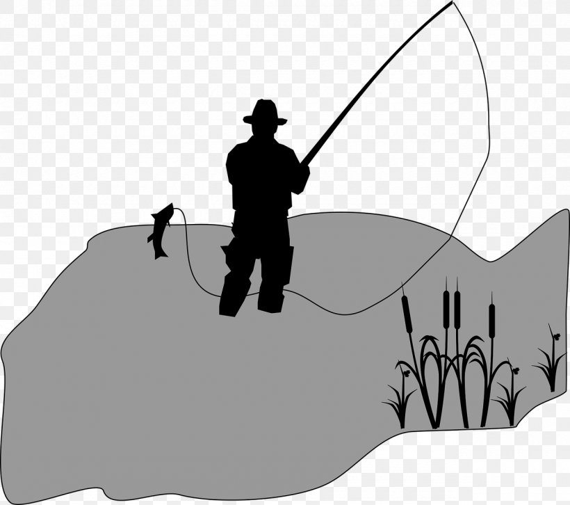 Fishing Fisherman Clip Art, PNG, 1280x1134px, Fishing, Black, Black And White, Cartoon, Finger Download Free