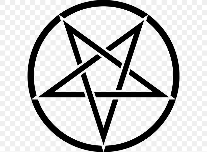 Pentagram Church Of Satan Pentacle Sigil Of Baphomet Satanism, PNG, 602x602px, Pentagram, Area, Baphomet, Black And White, Church Of Satan Download Free