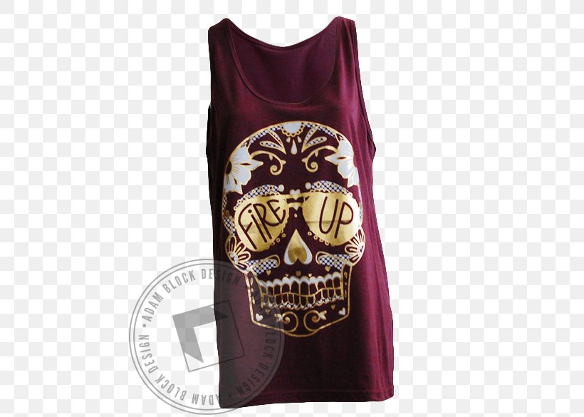 Gilets T-shirt Skull Sleeve Maroon, PNG, 464x585px, Gilets, Brand, Maroon, Outerwear, Skull Download Free