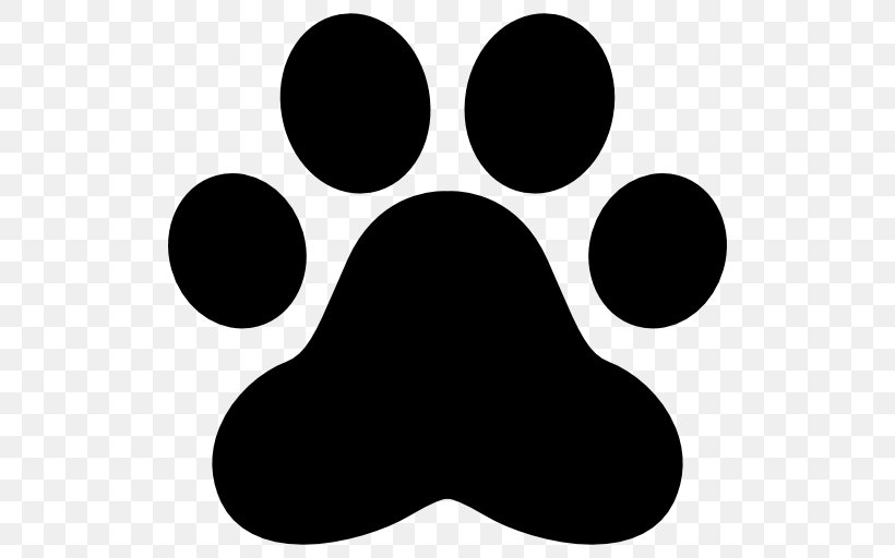 Dog Paw Cat Pet Footprint, PNG, 512x512px, Dog, Animal, Animal Track, Black, Black And White Download Free