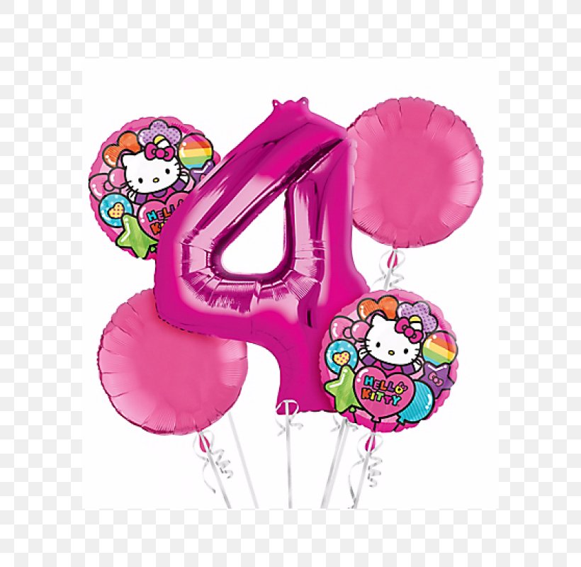 Balloon Happy Birthday, Hello Kitty Party Happy Birthday, Hello Kitty, PNG, 800x800px, Balloon, Birthday, Birthday Cake, Flower Bouquet, Gas Balloon Download Free