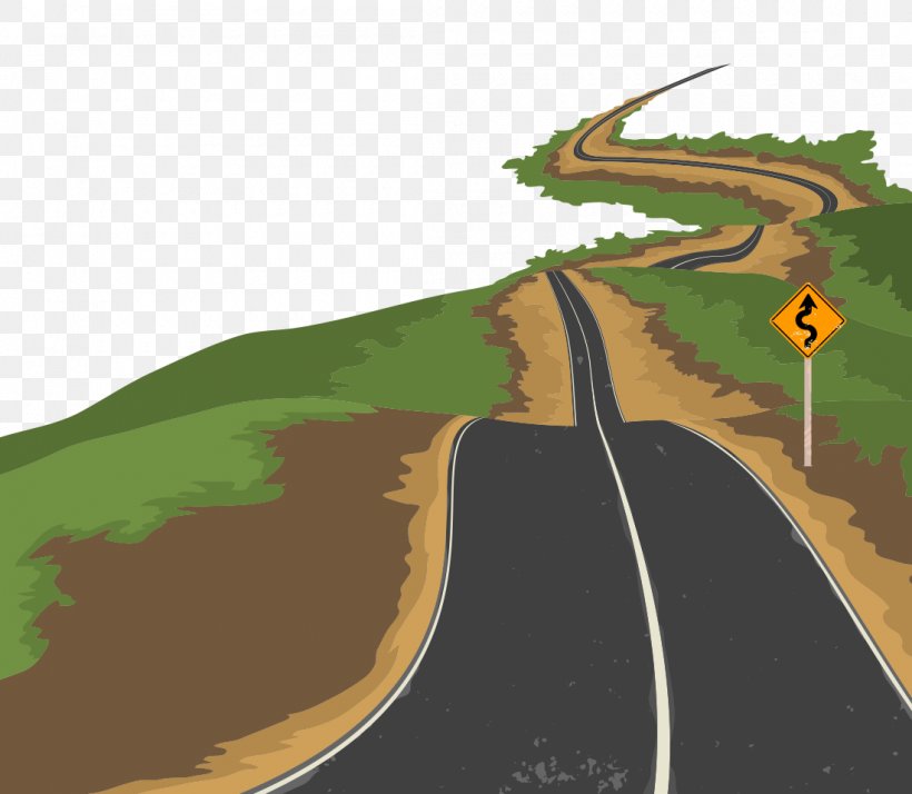 Road Euclidean Vector Illustration, PNG, 1100x959px, Road, Black And White, Grass, Green, Landscape Download Free