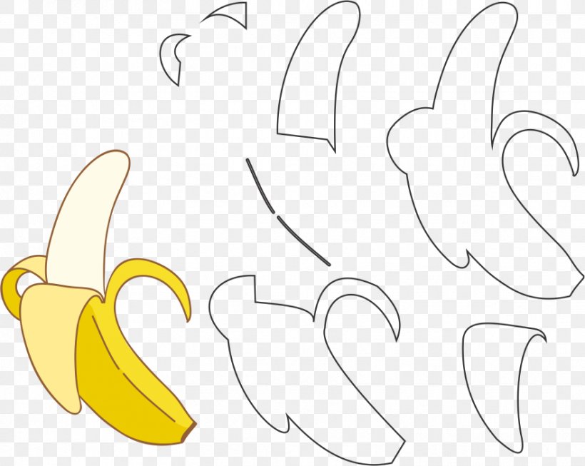 Fruit Banana Food Drawing, PNG, 883x704px, Watercolor, Cartoon, Flower, Frame, Heart Download Free