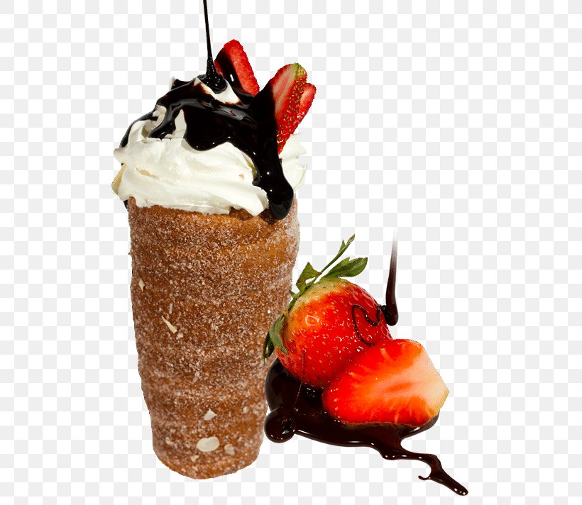 Sundae Ice Cream Strawberry Trdelník TRDLO, PNG, 510x712px, Sundae, Chocolate, Chocolate Ice Cream, Chocolate Syrup, Cream Download Free