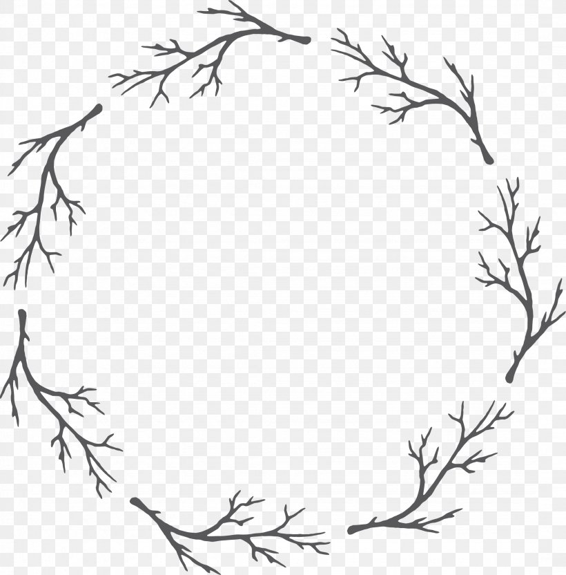 Black And White Garland Watercolor Painting, PNG, 2156x2189px, Black And White, Area, Art, Branch, Christmas Download Free