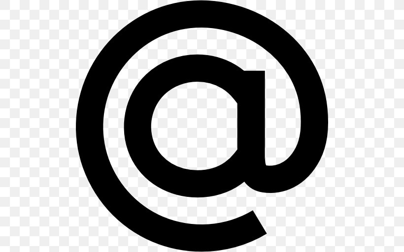Arroba Symbol At Sign Download, PNG, 512x512px, Arroba, Area, At Sign, Black And White, Brand Download Free