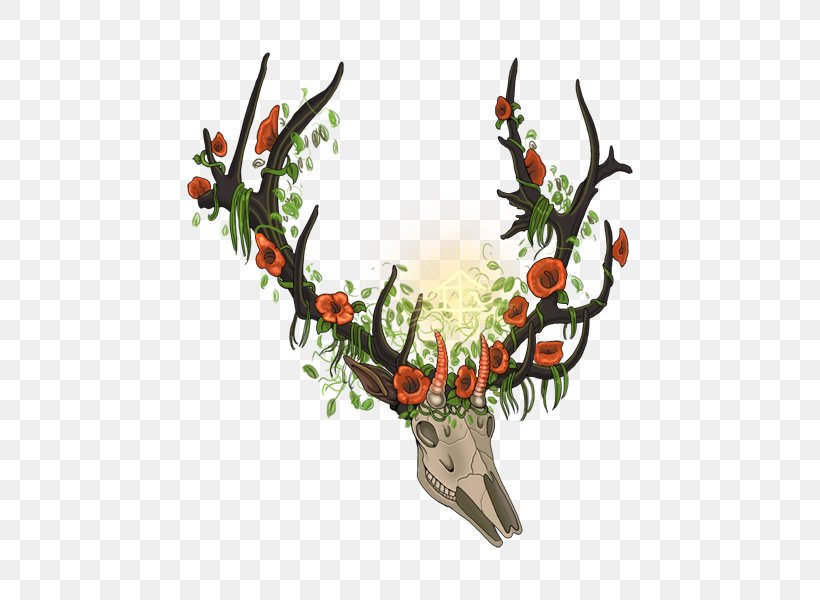 Deer The Endless Forest Antler Horn Skull, PNG, 488x600px, Deer, Antler, Art, Branch, Common Raven Download Free