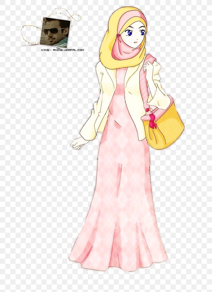 Hijab Styles Muslim Drawing Cartoon, PNG, 707x1129px, Watercolor, Cartoon, Flower, Frame, Heart Download Free