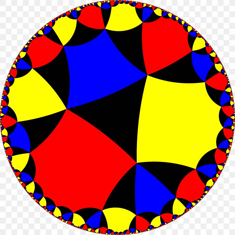 Circle Hyperbolic Geometry Tessellation Symmetry, PNG, 2520x2520px, Hyperbolic Geometry, Area, Disk, Geometry, Hexagonal Tiling Honeycomb Download Free