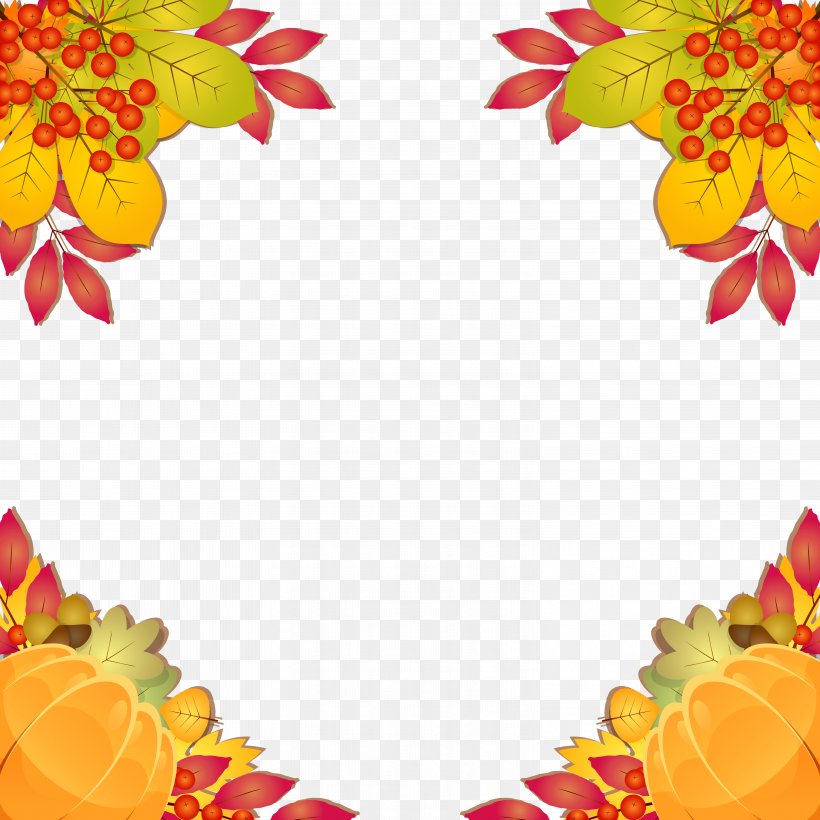 Autumn Leaf Color Clip Art, PNG, 6229x6229px, Borders And Frames, Autumn, Autumn Leaf Color, Decorative Arts, Floral Design Download Free