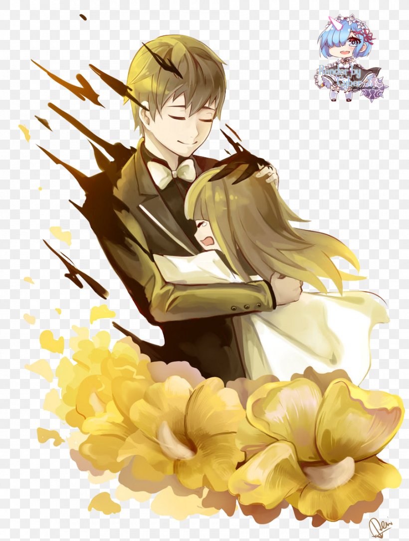 Deemo Desktop Wallpaper Floral Design Fan Art, PNG, 900x1191px, Watercolor, Cartoon, Flower, Frame, Heart Download Free