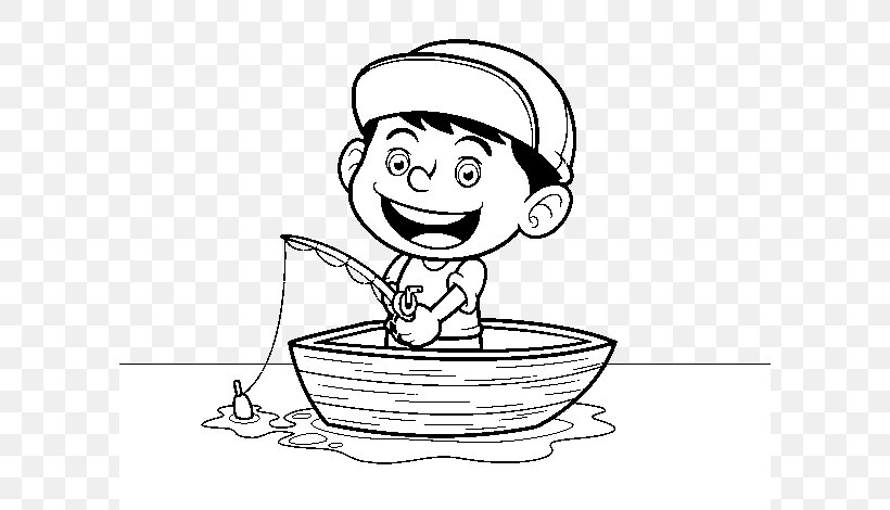 Coloring Book Drawing Fishing Painting Child, PNG, 600x470px, Coloring Book, Art, Black And White, Boat, Book Download Free