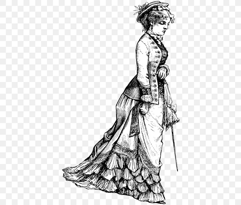 Gown Drawing Line Art Sketch, PNG, 410x700px, Gown, Art, Artwork, Black And White, Character Download Free