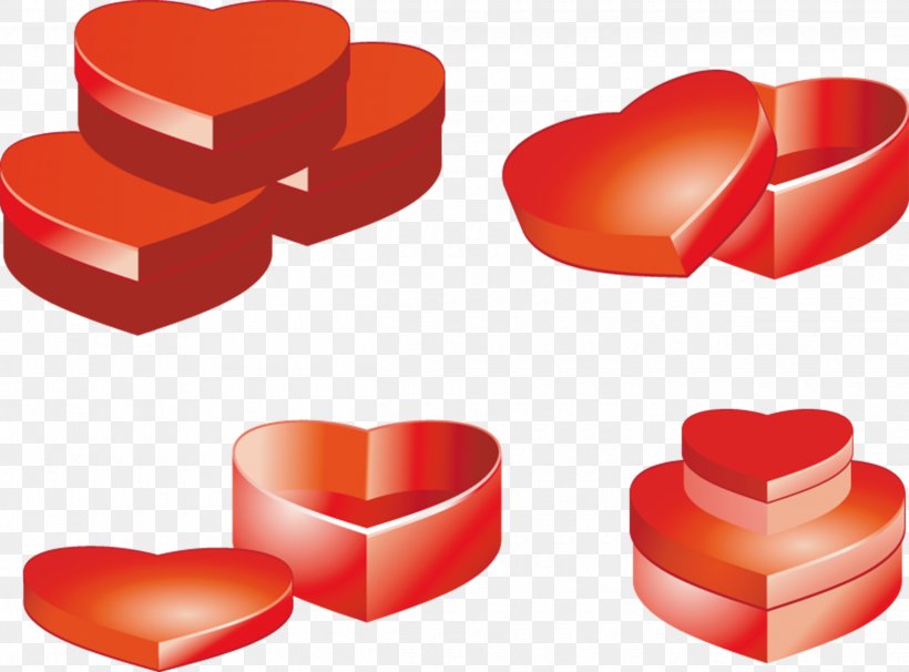 Red Three-dimensional Heart Decoration Elements, PNG, 2500x1849px, Valentine S Day, Box, Cdr, Clip Art, Decorative Box Download Free