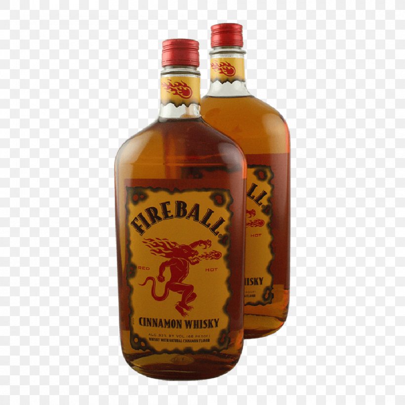 Fireball Cinnamon Whisky Liqueur Distilled Beverage Canadian Whisky Whiskey, PNG, 1000x1000px, Fireball Cinnamon Whisky, Alcoholic Beverage, Alcoholic Drink, Applejack, Bottle Download Free