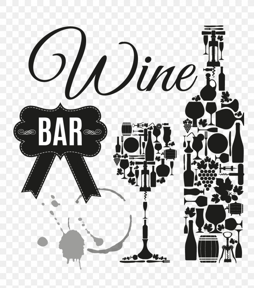 Wine Bar Cocktail Clip Art, PNG, 1100x1246px, Wine, Bar, Black And White, Bottle, Brand Download Free