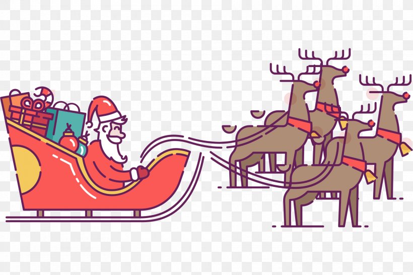 Santa Claus's Reindeer Santa Claus's Reindeer Christmas Day Clip Art, PNG, 1920x1280px, Santa Claus, Art, Carriage, Chariot, Christmas Day Download Free