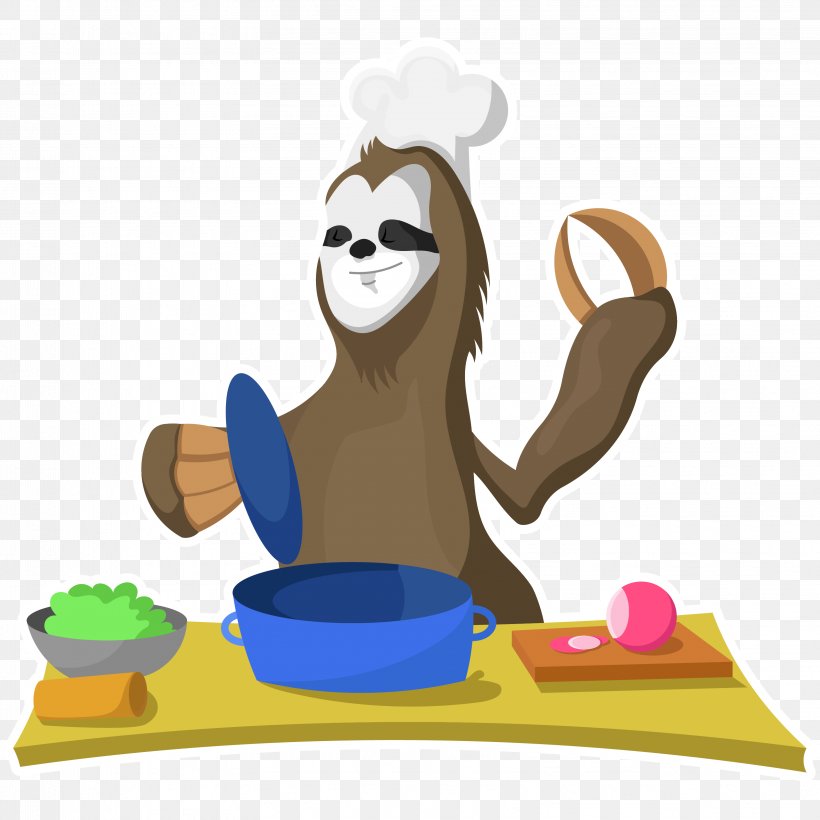Sloth Cooking Chef Pasta Mexican Cuisine, PNG, 3218x3218px, Sloth, Animal, Art, Cartoon, Chef Download Free