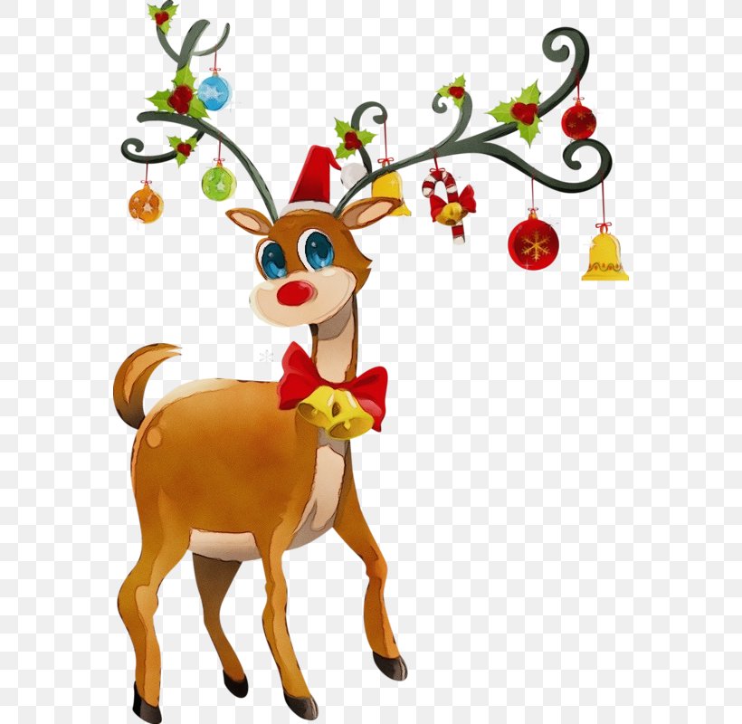 Reindeer, PNG, 570x800px, Watercolor, Deer, Fawn, Paint, Reindeer Download Free