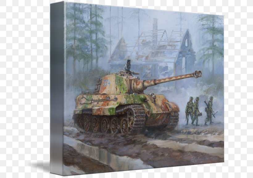 Tank Battle Of The Bulge Second World War Tiger II Art, PNG, 650x578px, Tank, Art, Artist, Battle Of The Bulge, Canvas Print Download Free