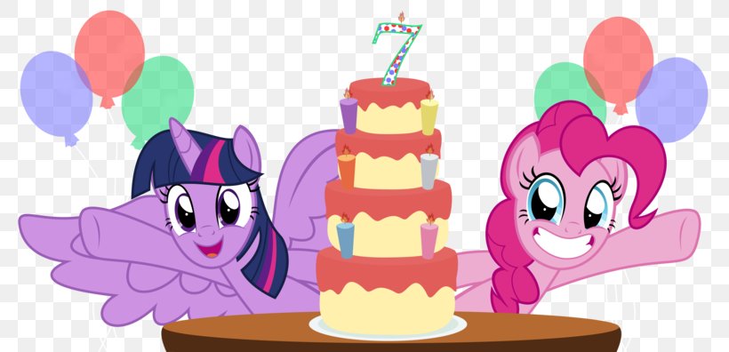 Twilight Sparkle Birthday Cake Happy Birthday Clip Art, PNG, 800x396px, Watercolor, Cartoon, Flower, Frame, Heart Download Free