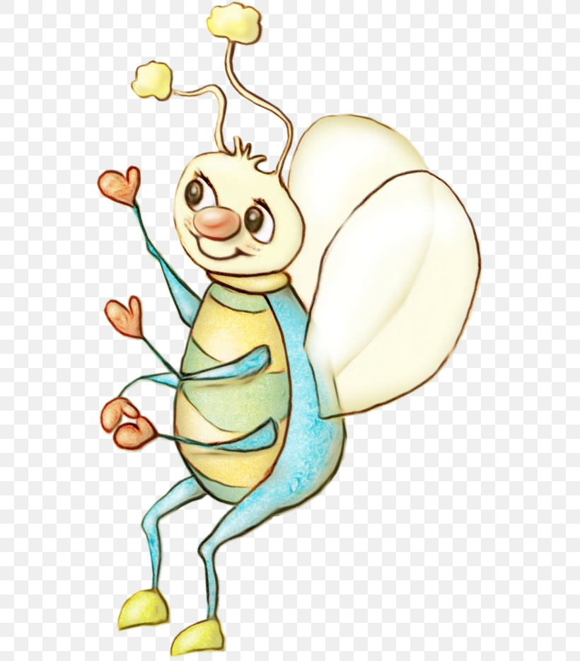 Honey Bee Cartoon Bees Pest M-tree, PNG, 550x934px, Watercolor, Bees, Cartoon, Flower, Honey Download Free