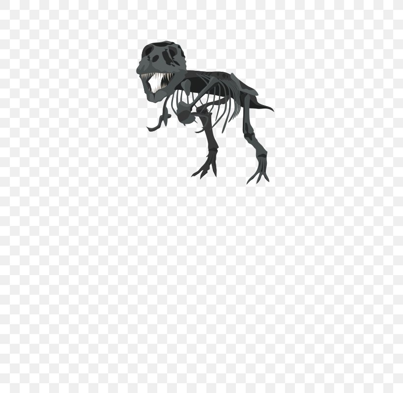 Tyrannosaurus Triceratops Dinosaur Skeleton Clip Art, PNG, 566x800px, Tyrannosaurus, Black And White, Bone, Dinosaur, Fictional Character Download Free