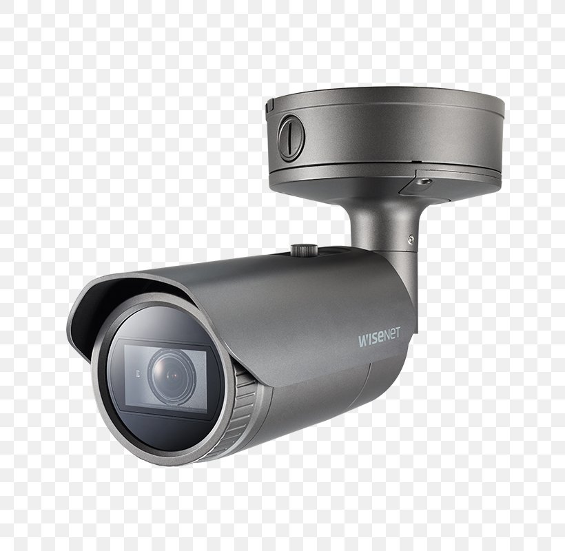 Samsung Wisenet XNO-8080R Outdoor Vandal-resistant Bullet IP IP Camera Closed-circuit Television, PNG, 800x800px, Ip Camera, Bewakingscamera, Camera, Camera Lens, Cameras Optics Download Free