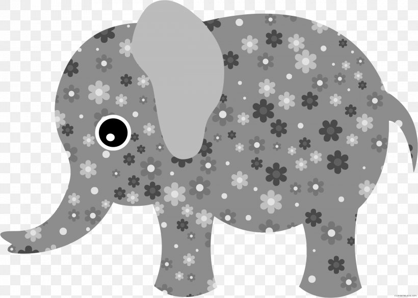 Floral Design Elephant Retro Style Illustration Image, PNG, 2378x1698px, Floral Design, African Elephant, Art, Black And White, Carnivoran Download Free