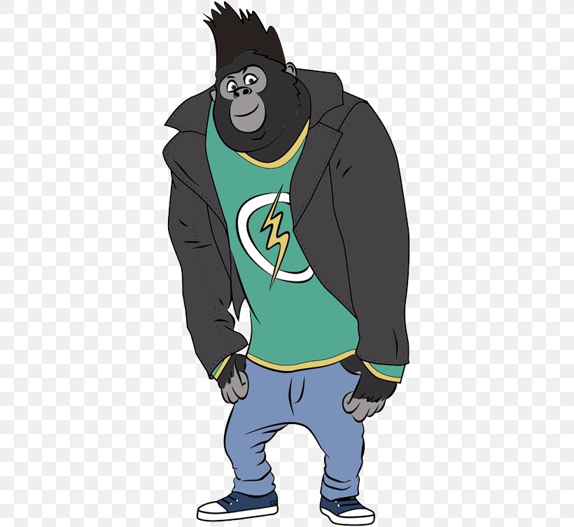 Gorilla YouTube Sing Clip Art, PNG, 358x753px, Gorilla, Animation, Cartoon, Character, Drawing Download Free
