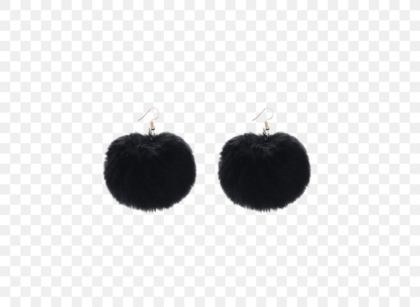 Pom Pom Drop Earrings Black Pom Pom Chain Drop Earrings Fake Fur, PNG, 600x600px, Earring, Black, Earrings, Fake Fur, Fashion Download Free